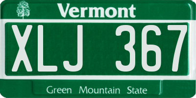 VT license plate XLJ367