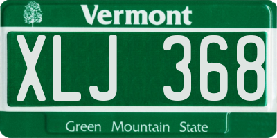 VT license plate XLJ368