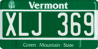 VT license plate XLJ369