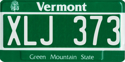 VT license plate XLJ373