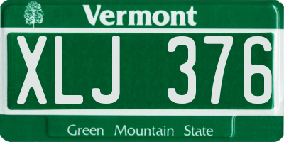 VT license plate XLJ376
