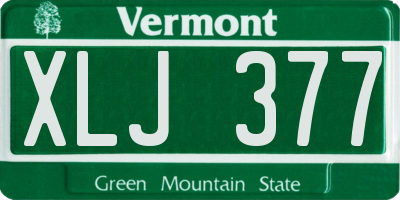 VT license plate XLJ377