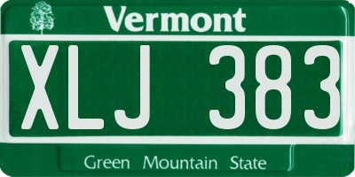 VT license plate XLJ383