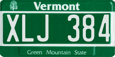 VT license plate XLJ384