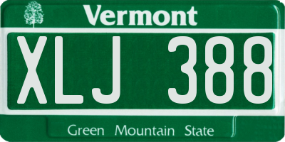 VT license plate XLJ388