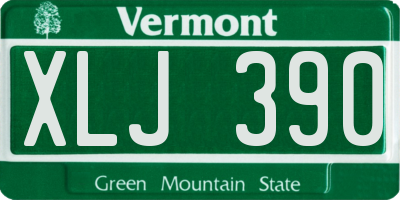 VT license plate XLJ390
