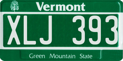 VT license plate XLJ393