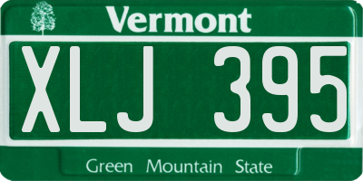 VT license plate XLJ395