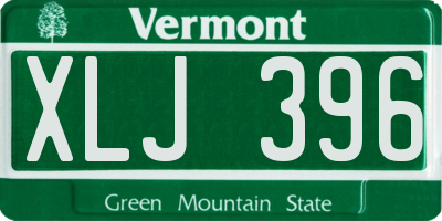 VT license plate XLJ396
