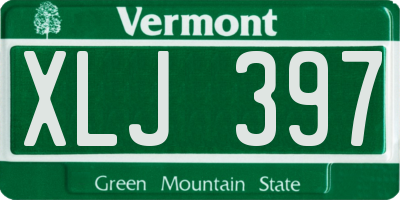VT license plate XLJ397