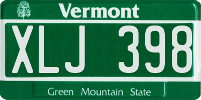 VT license plate XLJ398