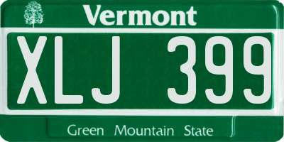 VT license plate XLJ399
