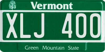 VT license plate XLJ400