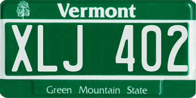 VT license plate XLJ402