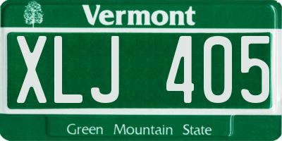 VT license plate XLJ405
