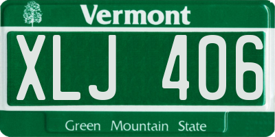VT license plate XLJ406