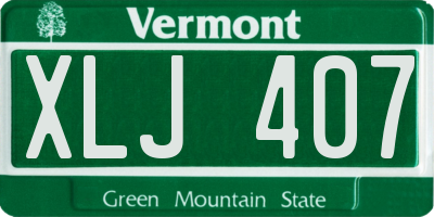 VT license plate XLJ407