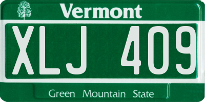 VT license plate XLJ409