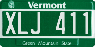 VT license plate XLJ411