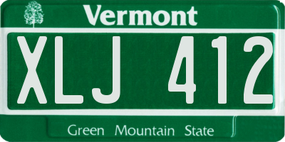 VT license plate XLJ412