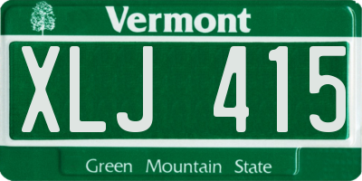 VT license plate XLJ415