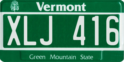 VT license plate XLJ416