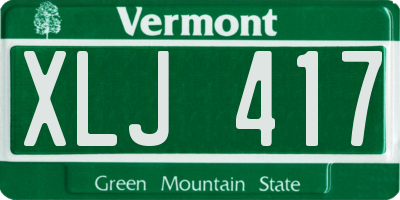 VT license plate XLJ417
