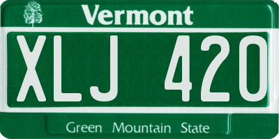 VT license plate XLJ420
