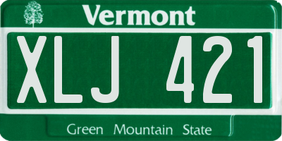 VT license plate XLJ421