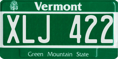 VT license plate XLJ422