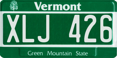 VT license plate XLJ426