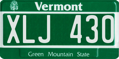 VT license plate XLJ430