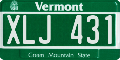 VT license plate XLJ431