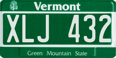 VT license plate XLJ432
