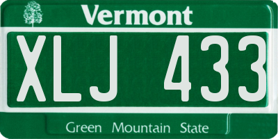 VT license plate XLJ433