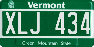 VT license plate XLJ434