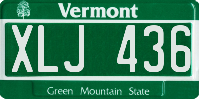VT license plate XLJ436