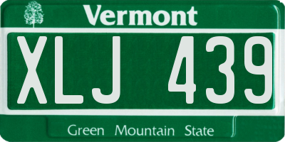 VT license plate XLJ439