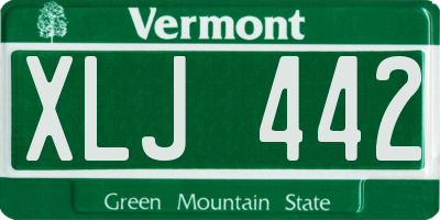 VT license plate XLJ442