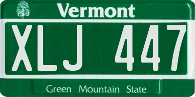 VT license plate XLJ447