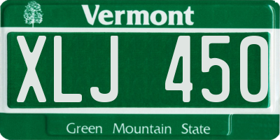 VT license plate XLJ450