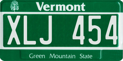 VT license plate XLJ454