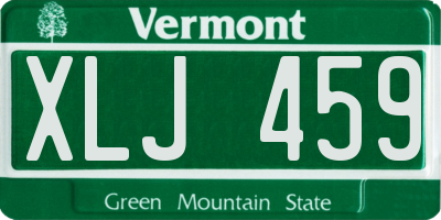 VT license plate XLJ459