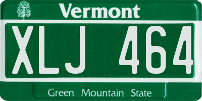 VT license plate XLJ464