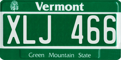 VT license plate XLJ466