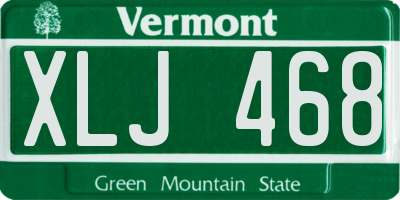 VT license plate XLJ468