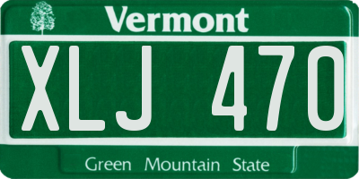 VT license plate XLJ470
