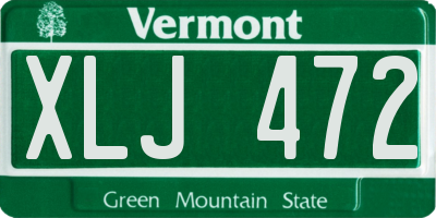 VT license plate XLJ472