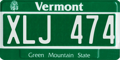VT license plate XLJ474