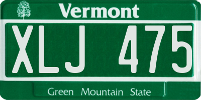 VT license plate XLJ475